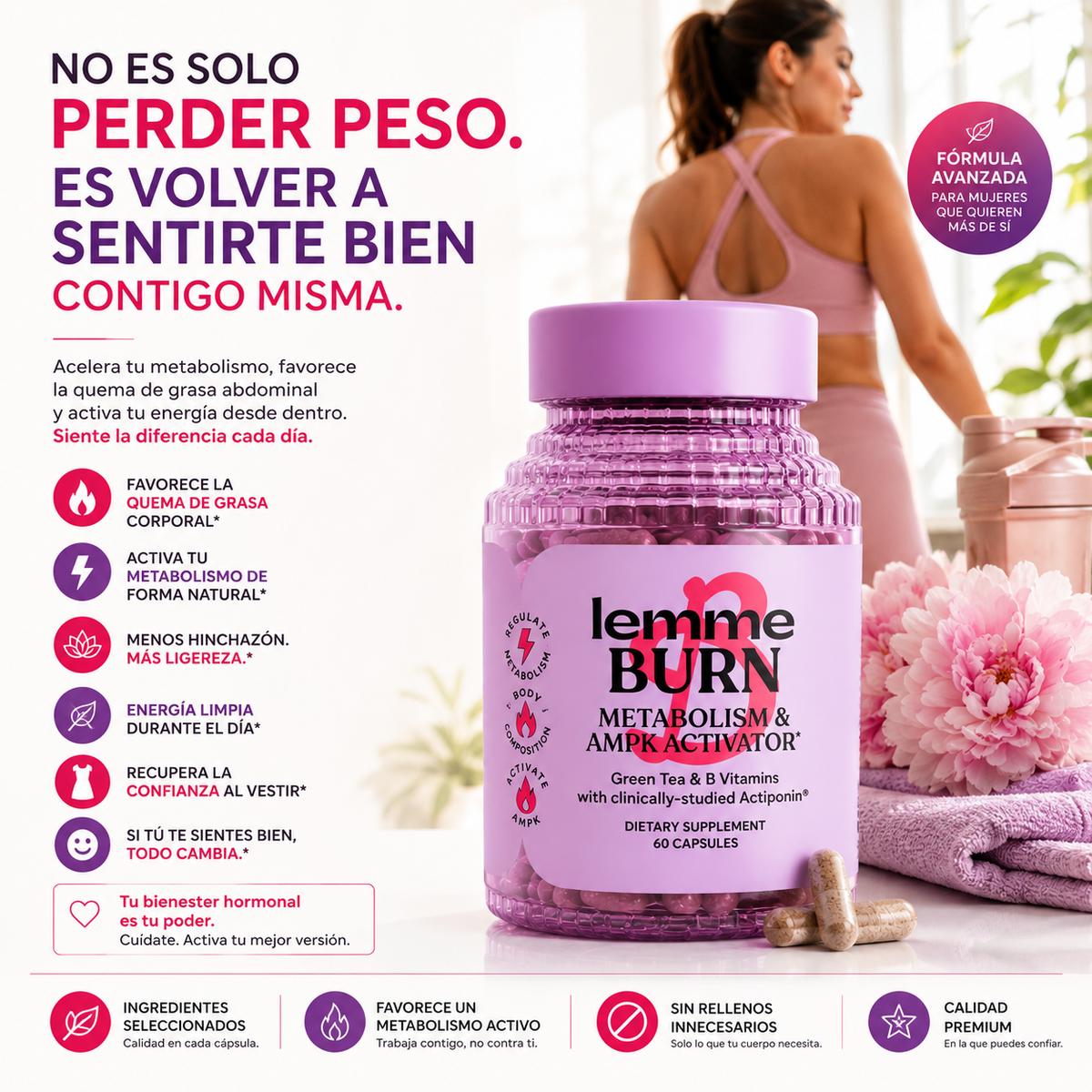 Lemme Burn | Acelera tu metabolismo, favorece la quema de grasa y te ayuda a alcanzar tus objetivos de peso.