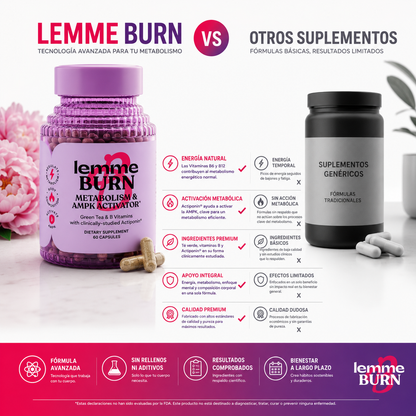 Lemme Burn | Acelera tu metabolismo, favorece la quema de grasa y te ayuda a alcanzar tus objetivos de peso.