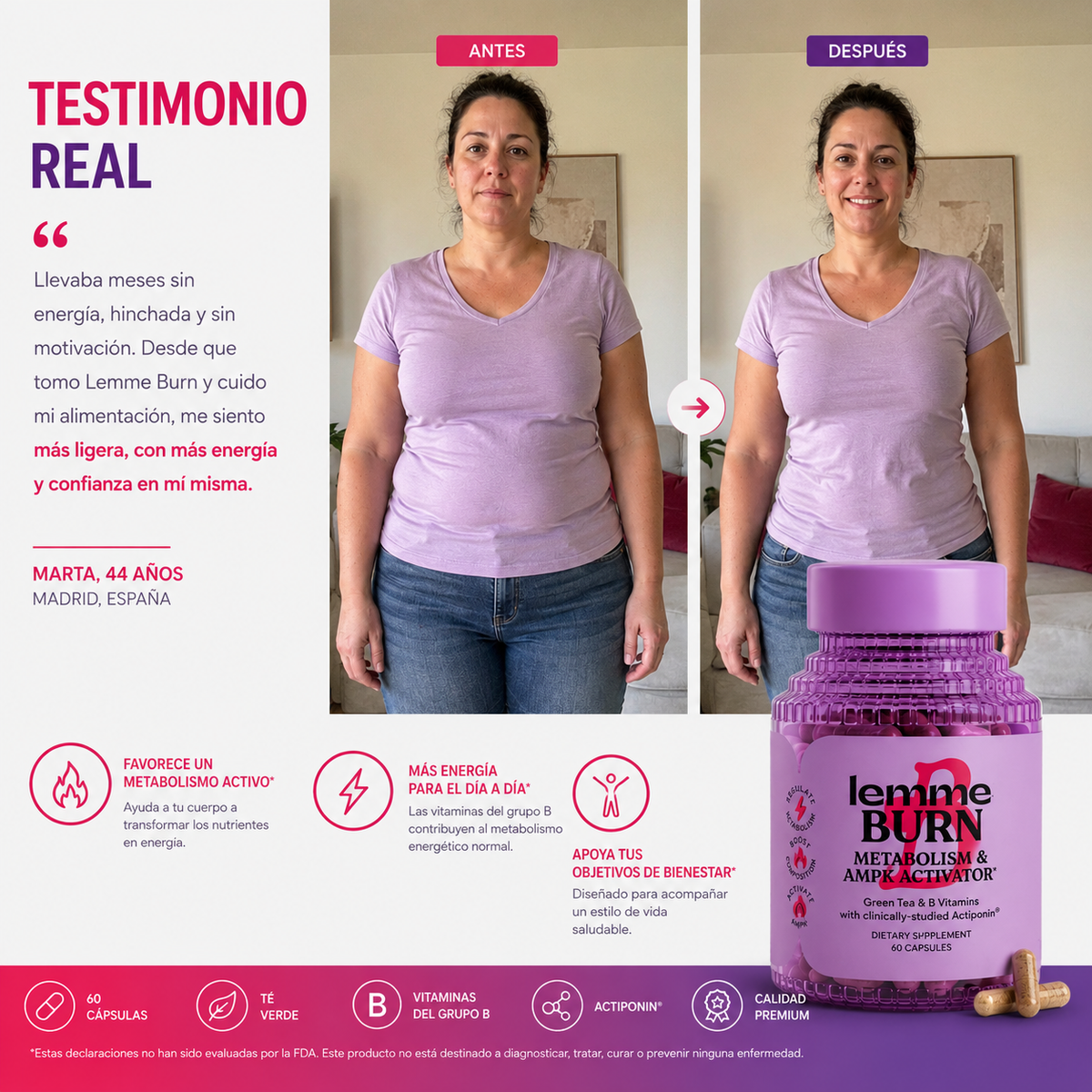 Lemme Burn | Acelera tu metabolismo, favorece la quema de grasa y te ayuda a alcanzar tus objetivos de peso.
